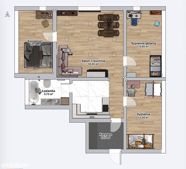 4-pokojowe mieszkanie z potencjałem – 85 m² do generalnego remontu