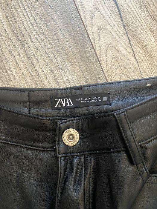 Шкіряні діночі штани zara
