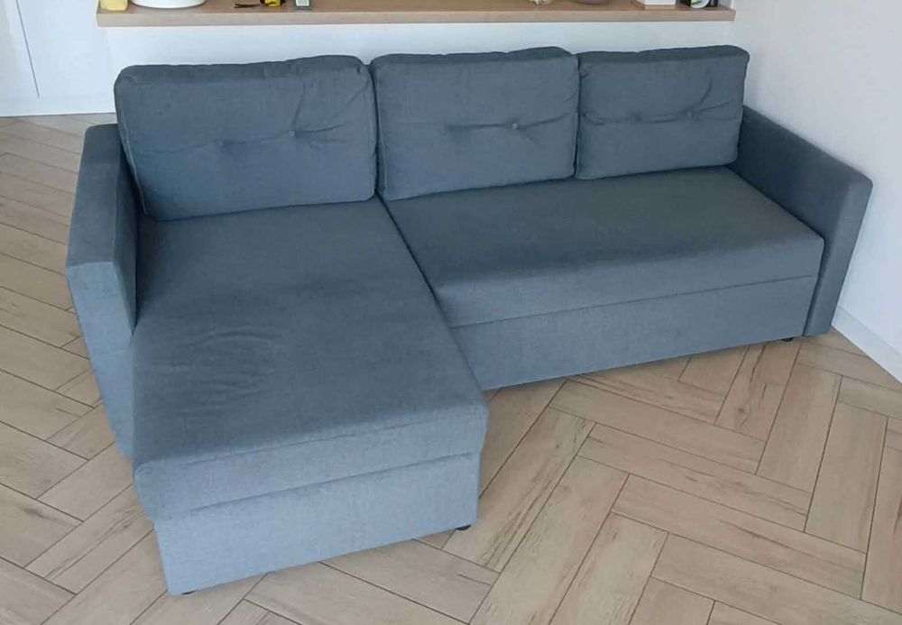 Kanapa rogówka szaro/zielona