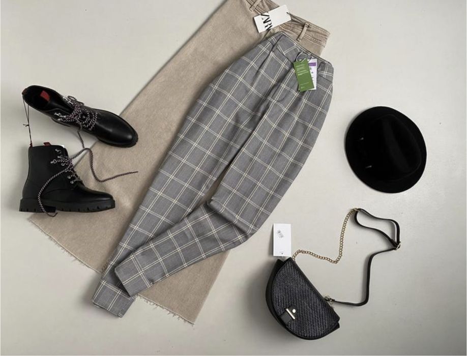 Новые трендовые женские брюки с высокой посадкой XS