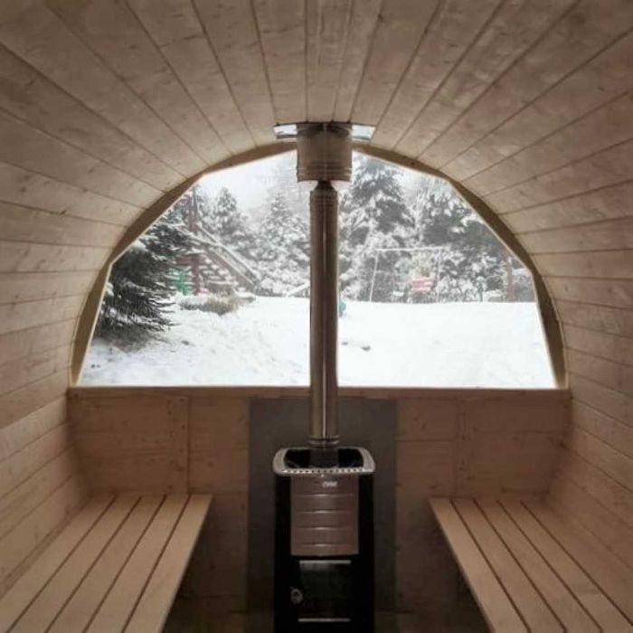 Sauna ogrodowa z przeszkleniem przedniej ściany / Raty 0%