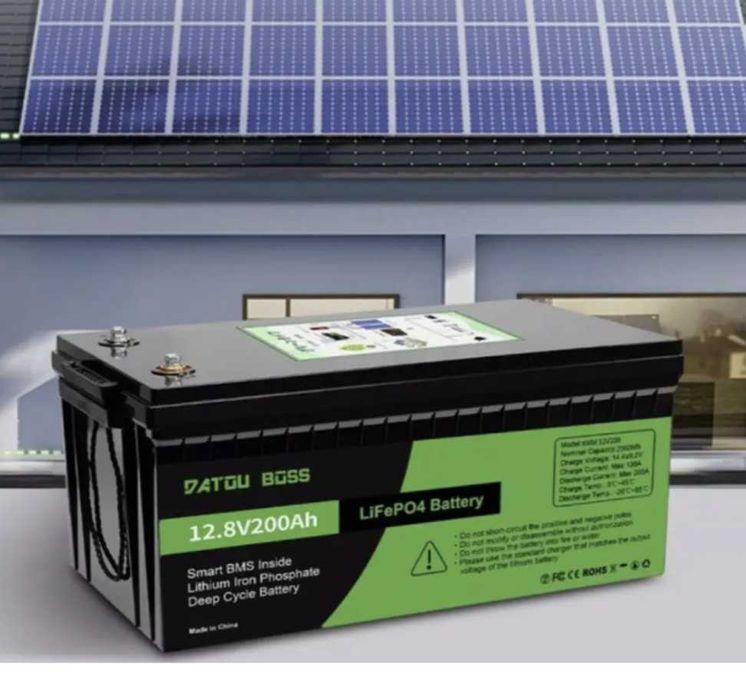 акумулятор datouboss lifepo4 12.8v 200ah літій-залізо-фосф батарея bms
