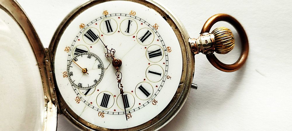 Zegarek kieszonkowy srebrny 0-800 sprawny