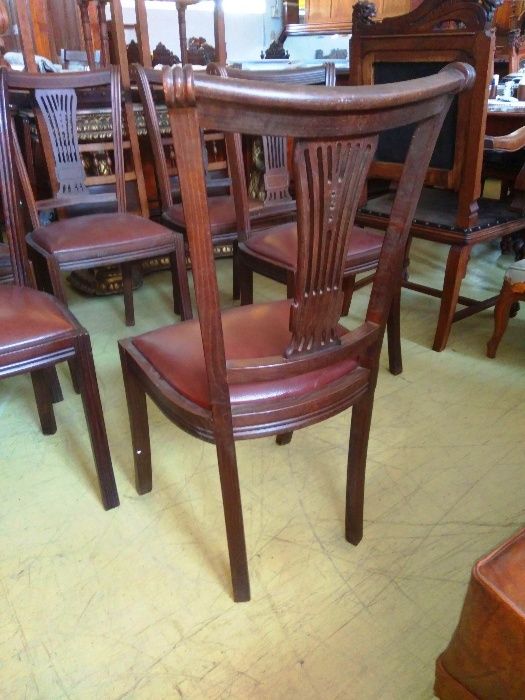 Conjunto 6 Cadeiras Nogueira Pele