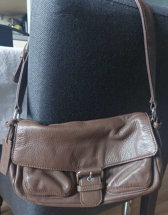 czekoladowa torebka skóra naturalna brązowa