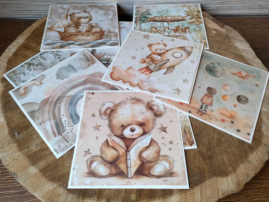 Ozdobna koperta na pieniądze dla dziecka handmade karuzela koniki