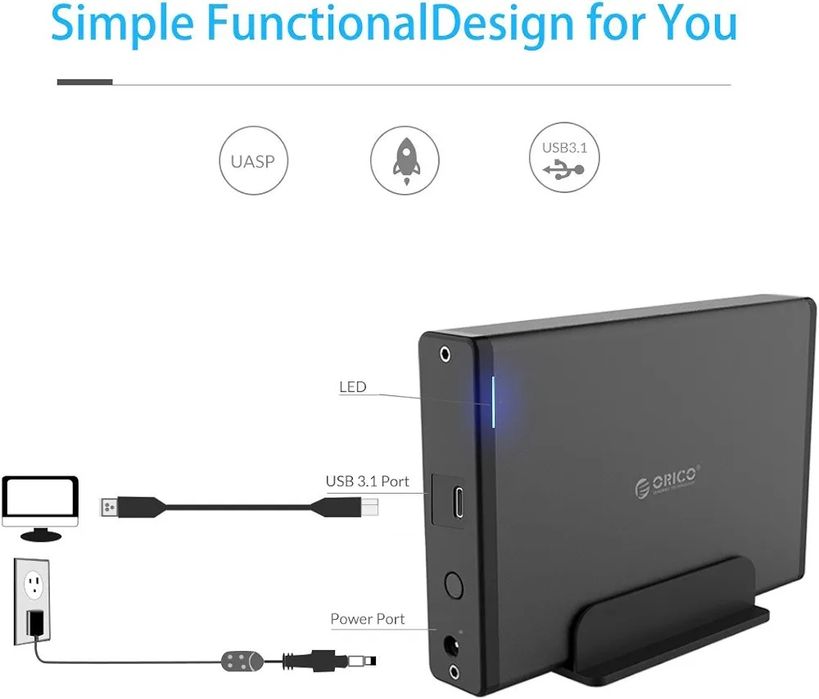 Obudowa dysku Orico zewnętrzny adapter USB 3.1 Gen 1 SATA 3.0 do 3,5