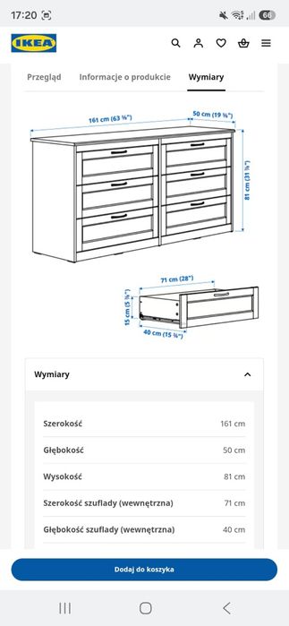 Komoda i szafa Biała Ikea