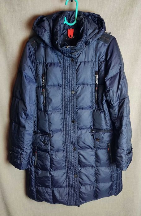 Płaszcz zimowy ciepły puchowy granatowy damski Junge Denmark