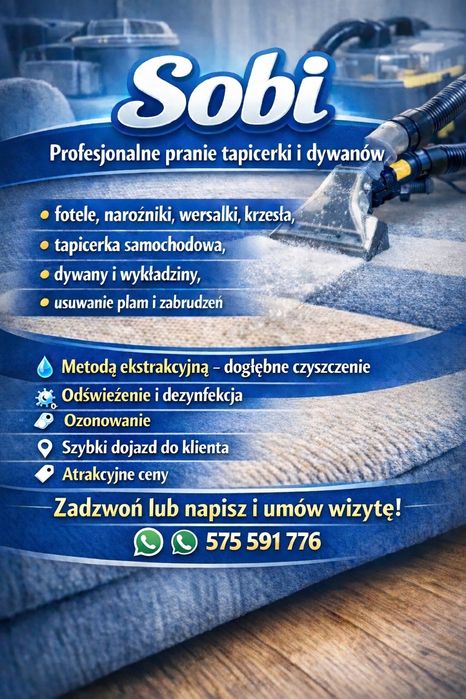 Profesjonalne pranie tapicerki i dywanów – dojazd do klienta!