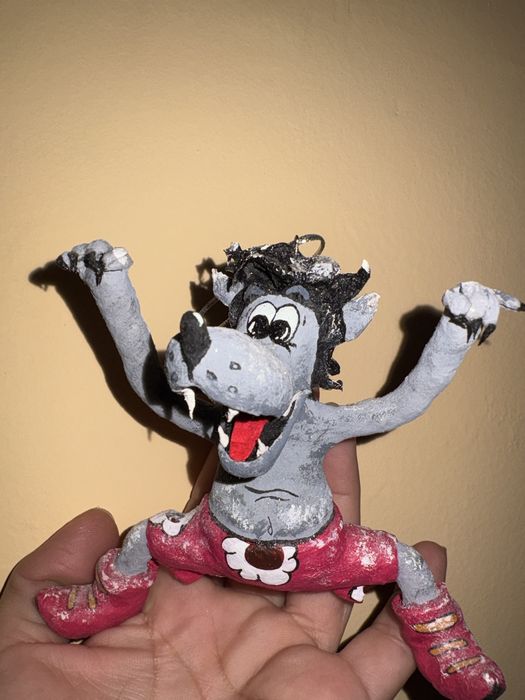 Ватні іграшки на ялинку з мультфільму "Ну, погоди!"