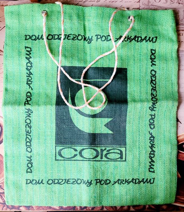 Stara/nowa jutowa torba na zakupy CORA l. 60-80-te XX w!