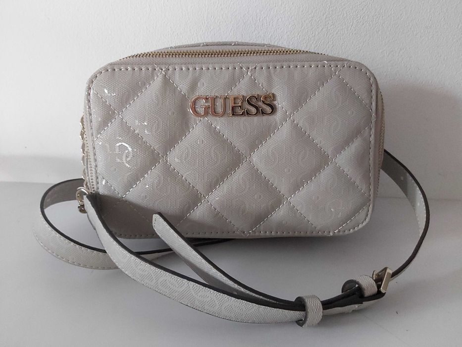 SP Torebka GUESS nowa beżowa monogram listonoszka torba klasyczna