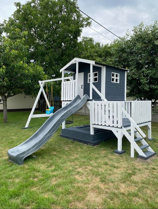 Plac zabaw dla dzieci Asia domek zjeżdżalnia taras piaskownica huśtawk