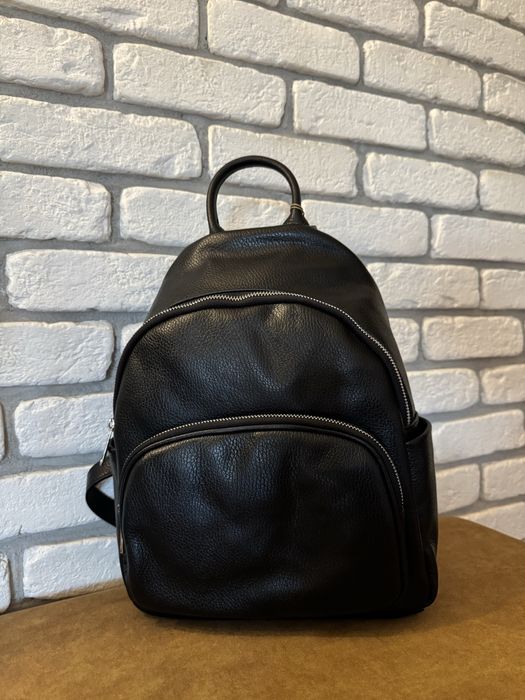 Plecak czarny skórzany skóra naturalna