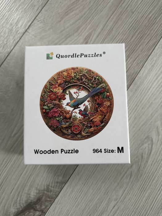Puzzle drewniane Quordle Puzzles ptak i kwiaty