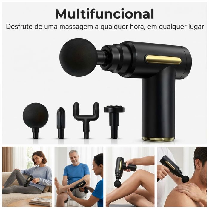 Dispositivo massageador a bateria e com 4 cabeças
