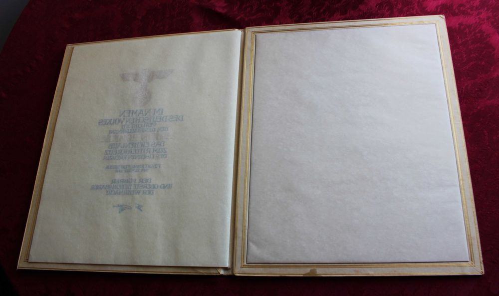 Diploma Nazi Cruz de Ferro c/folhas carvalho e espadas