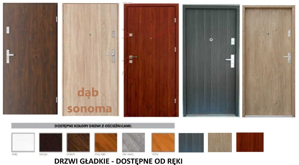 Drzwi z montażem od ręki ZEWNĘTRZNE- wejściowe akustyczne