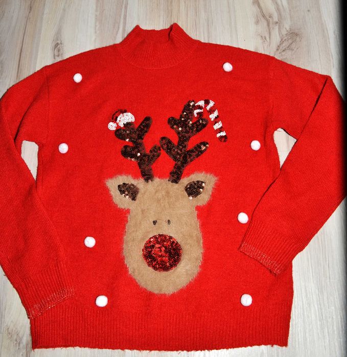 386* Next Świąteczny sweter renifer 10/11 lat_ 140/146 cm