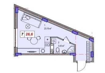 1-кімнатна квартира за адресою (площа 26,6 м²) - Atlanta.ua - фото 4