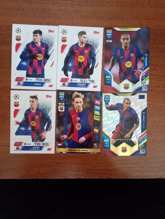 Karty FC Barcelona Topps Panini FIFA 365 Pedri Raphinha De Jong