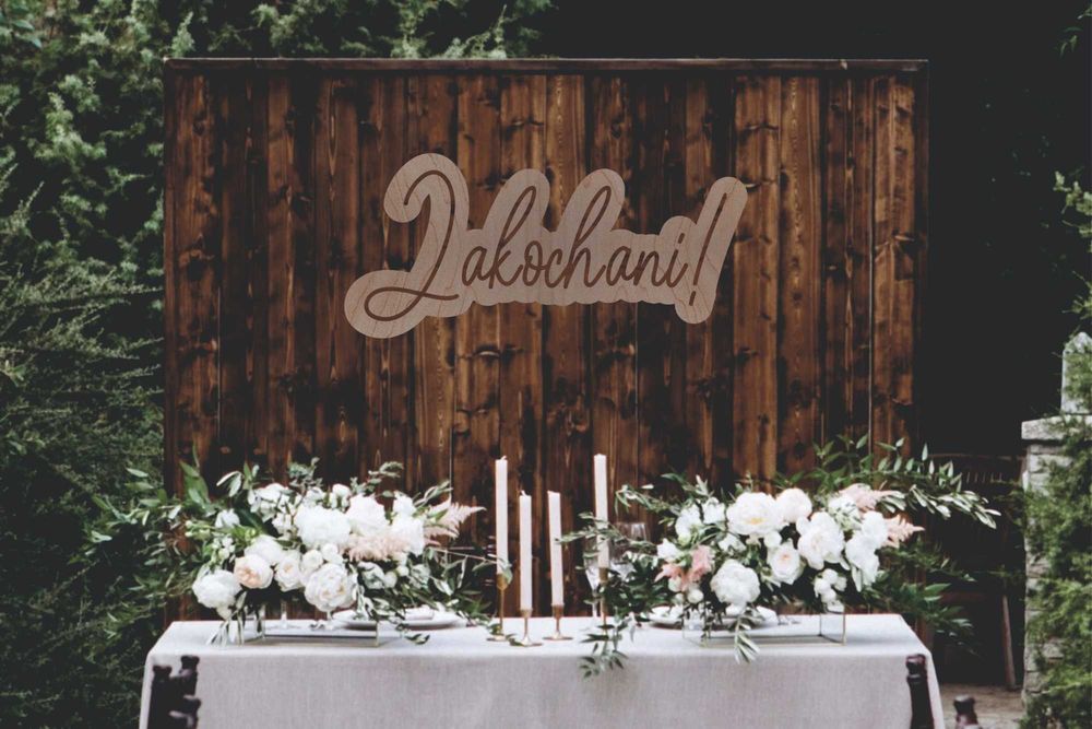 Napis 3D Zakochani ! Na Wesele Ściankę Boho Rustykalne Neon Led