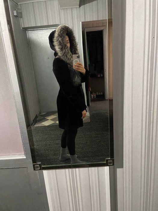 Шуба натуральная мутон куртка зимнее пальто пуховик