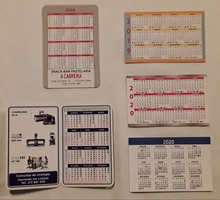 Calendários de bolso dos anos 2000