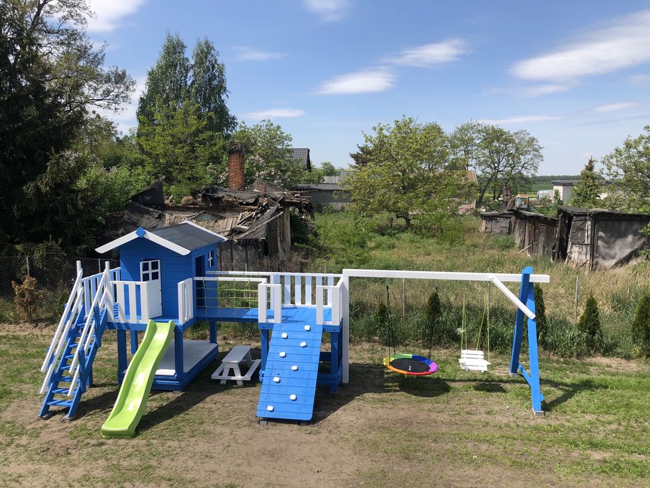 Plac zabaw DORI gniazdo bocianie wspinaczka ślizg huśtawka dla dzieci