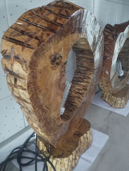 Conjunto de candeeiros em carvalho