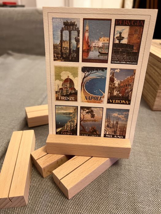 Drewniany uchwyt na karteczki i zdjecia