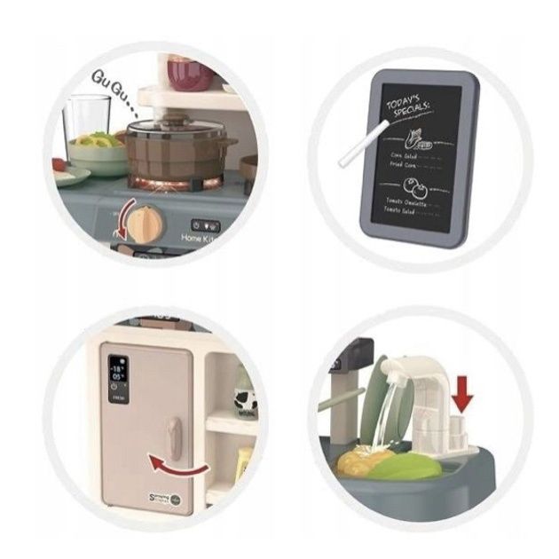 Дитяча кухня з парою і водою, зі світлом і звуком