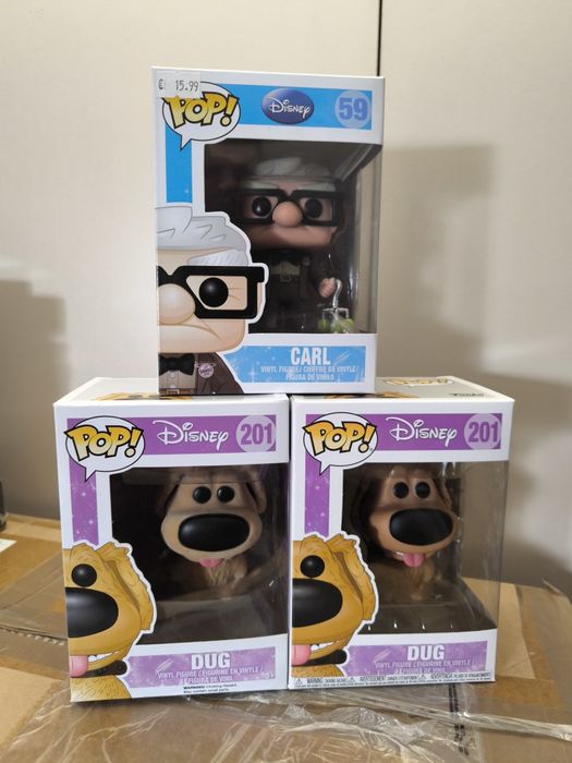 Up Disney Carl + Dug Flocked e Normal Funko POP