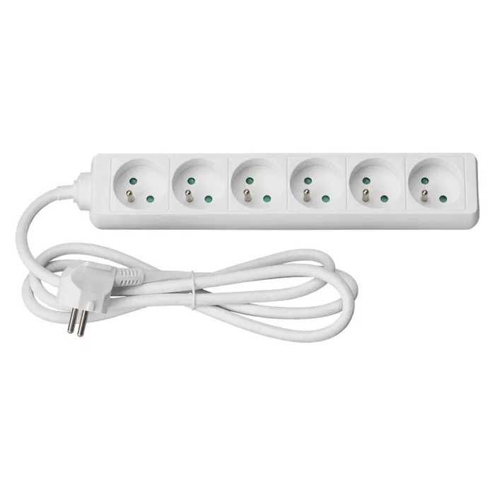 Przedłużacz 6 gniazd z uziemieniem Rozgałęziacz 1,5 m