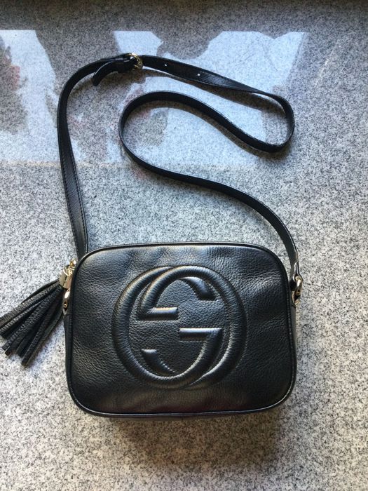 Torebka  Gucci czarna skóra naturalna fredzle