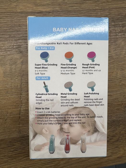 Trymer pilnik elektryczny na baterie do panznokci niemowlak dziecko