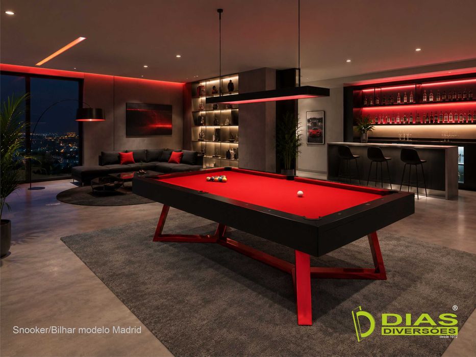 Snooker/Bilhar modelo "Madrid" - Novos (da fábrica para sua casa)