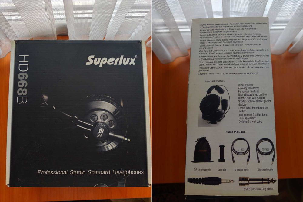 Професійні студійні навушники Superlux HD668B Black, стан нових.