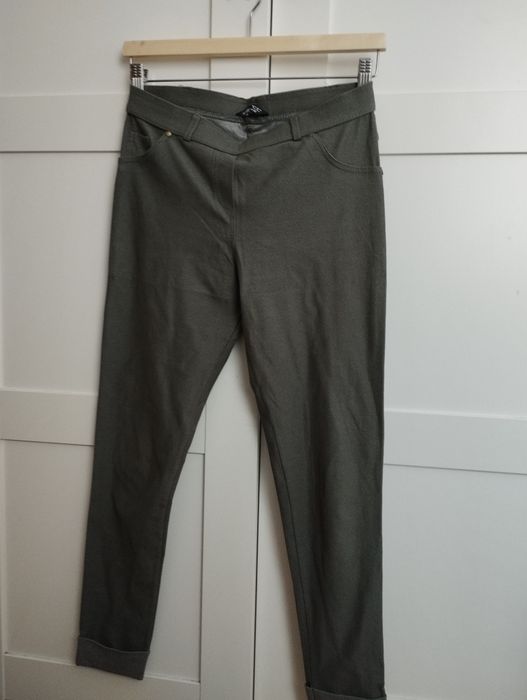 Cienkie legginsy khaki 40 bawełna Select