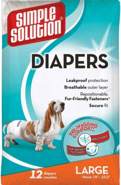 Simple Solution pieluchy majtki dla psa 12 sztuk r. XL
