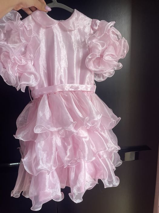 Vestido rosa com laço