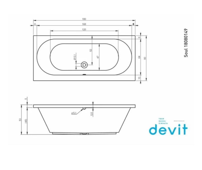 Ванна акрилова Devit Soul 180x80