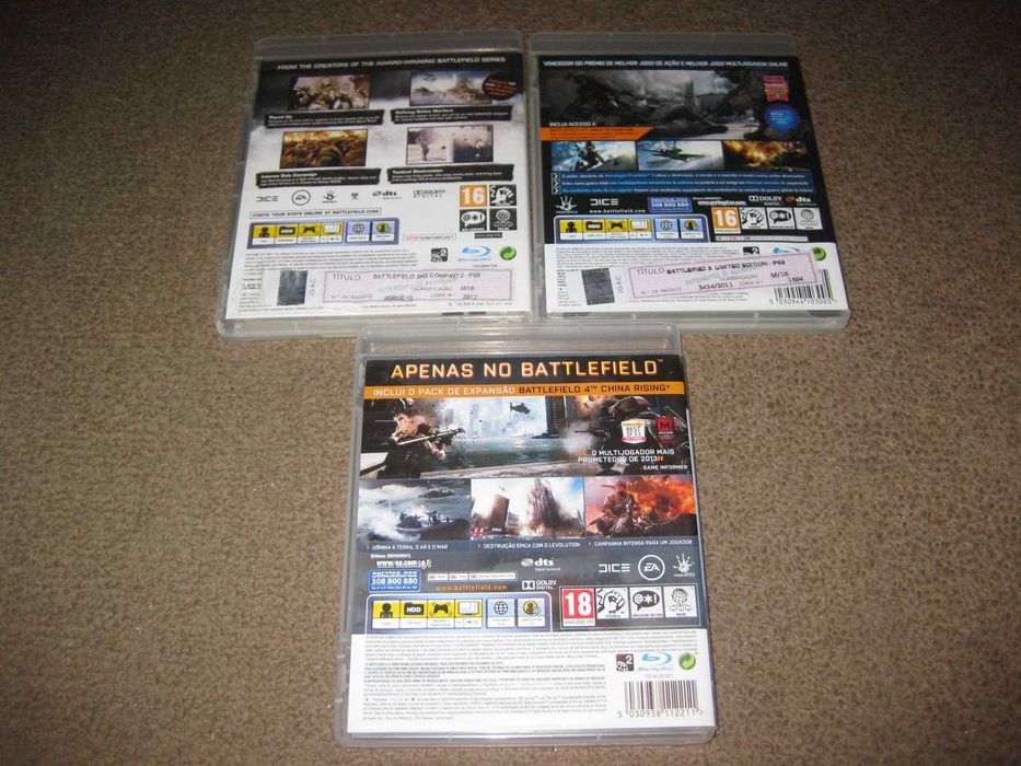 3 Jogos da Saga "Battlefield" para a Playstation 3/Completos!