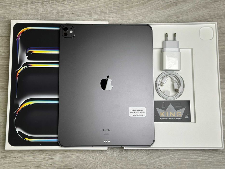 Apple iPad Pro 13 M4 2024 Wi-Fi+LTE 256GB Space Black A2926 100% 8 циклів №125