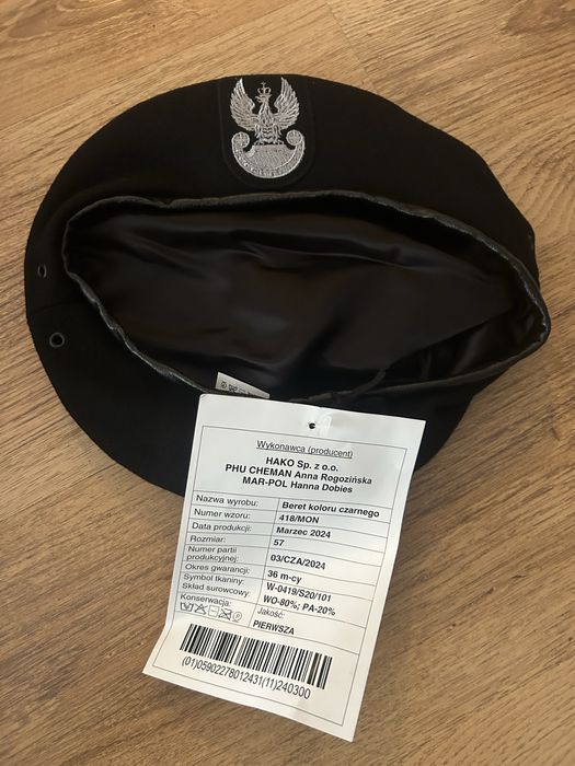 Beret czarny wojskowy