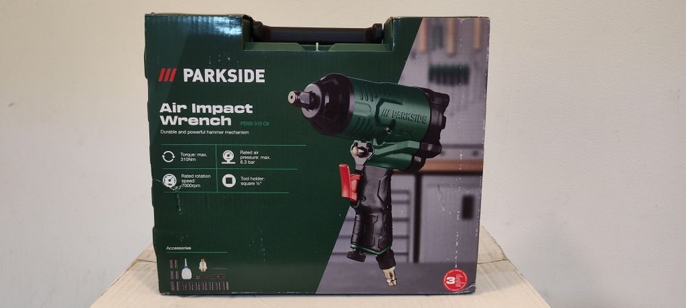 Parkside wkrętak udarowy PDSS 310 C6 + regulator ciśnienia PDWE 8 B2