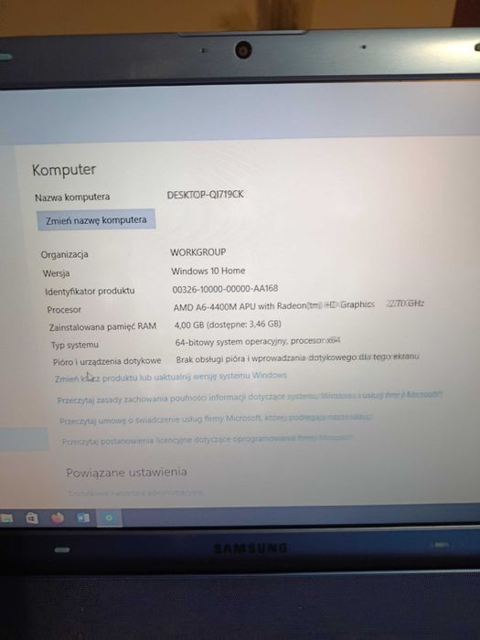 Tani laptop Samsung z dobrą baterią