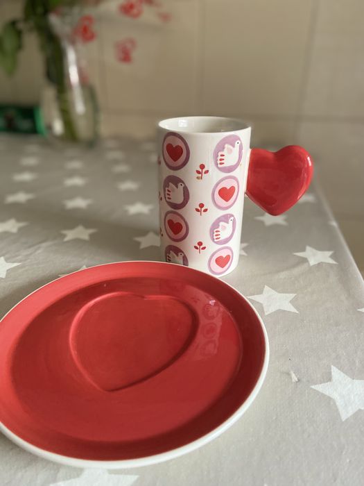 Prato e Caneca Love Gato Preto.64729614473729123