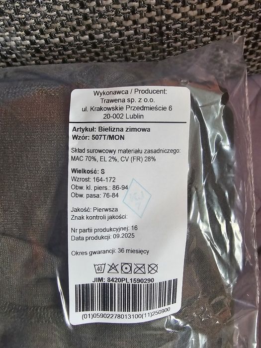 Bielizna zimowa wojskowa